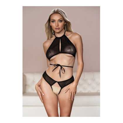 Allure Marley - Peekaboo en Panty - L/XL - Zwart