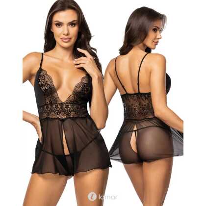 * BEAUTYNIGHT Babydoll met string zwart
