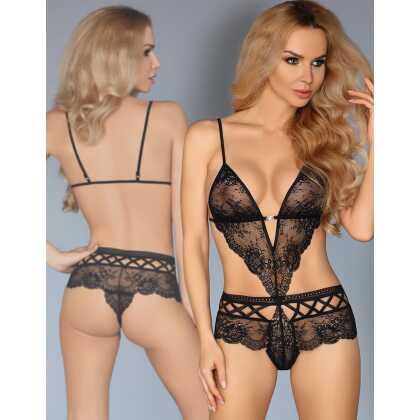 * COFASHION Zwarte kanten body Magira