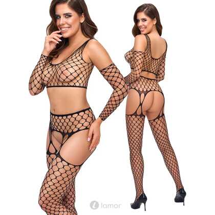 * COTTELLI Net Set 3-Delig Met Armsleeves Zwart