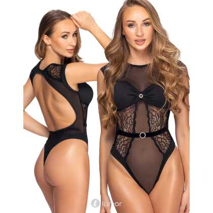 * COTTELLI Zwarte kanten riobody transparant