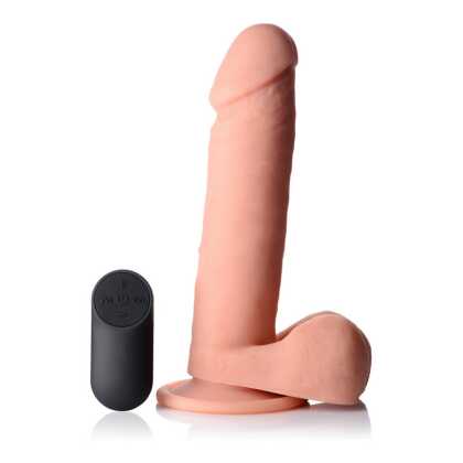 Curve Toys Vibrerende Afstandsbediening Siliconen Dildo met Ballen - 8 / 20