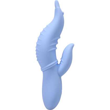 Doc Johnson Into The C - Seahorse Siren - Warming Waved Rabbit Vibrator - Maui Blue