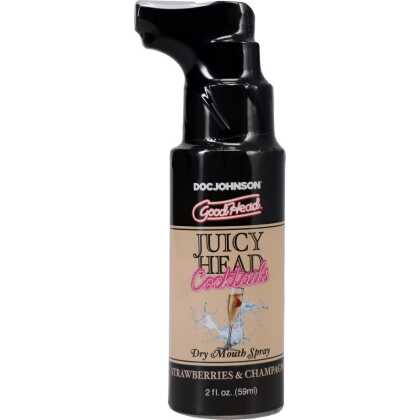 Doc Johnson Juicy Head - Cocktails - Dry Mouth Spray - Strawberries and Champagne - 2 fl oz / 59 ml