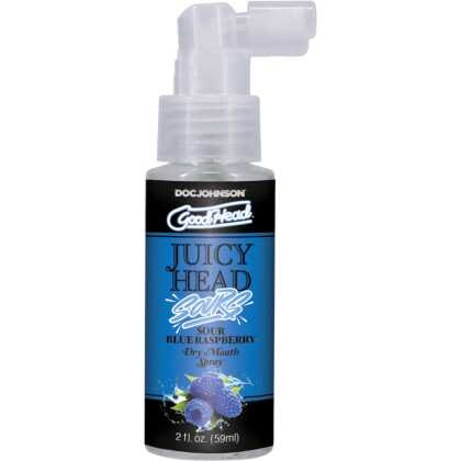 Doc Johnson Juicy Head - Dry Mouth Spray - Sour Blue Raspberry - 2 fl oz / 59 ml