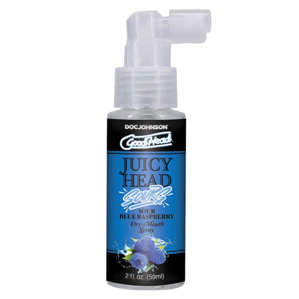 Doc Johnson Juicy Head - Dry Mouth Spray - Sour Blue Raspberry - 2 fl oz / 59 ml