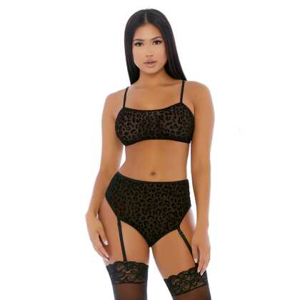Forplay Lustful Leopard - Cami Lingerie Set - S
