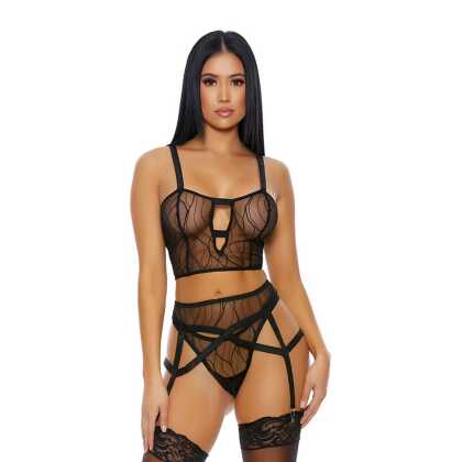 Forplay Made to See - Mesh Lingerie Set - XL