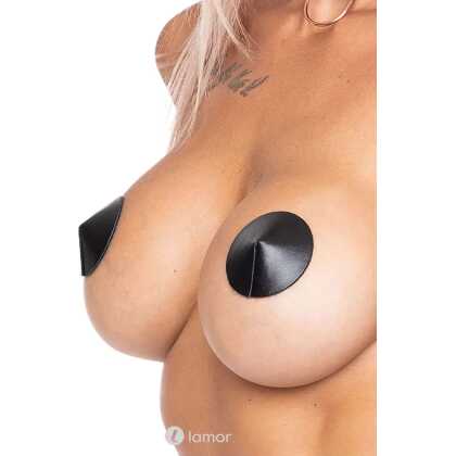 * Kinky Diva PU Leather Tepelplakkers Zwart