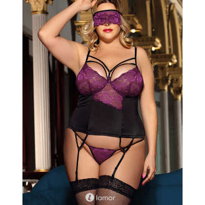 LAMOR 3-delig kanten bustier set