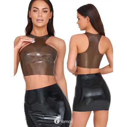 * LATE X Latex Crop-Top smoke