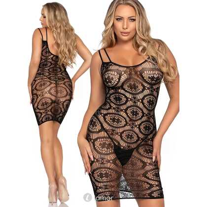* LEG AVENUE Leg Avenue Daisy Crochet Mini Jurkje Zwart