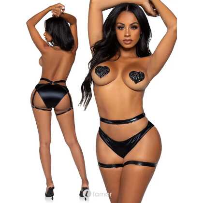 * LEG AVENUE Wetlook Billenharnas Met O-Ringen