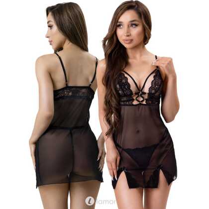 * LIVCO CORSETTI Zwarte chemise Pilar