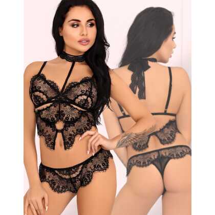 * LIVCO CORSETTI Zwarte lingerie set