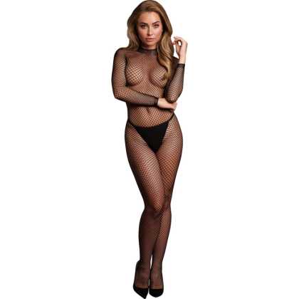 Le Désir by Shots Bodystocking Visnetstructuur - Open / Turtle - OS - Zwart