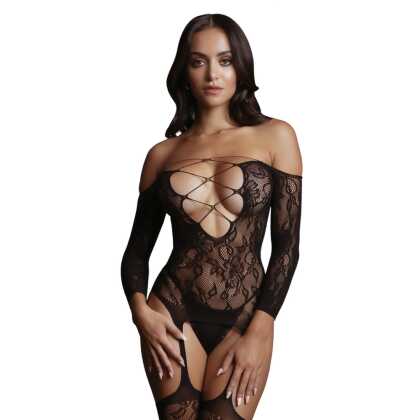 Le Désir by Shots Criss Cross Neck Bodystocking - One Size