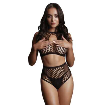 Le Désir by Shots Duo Net Key-Hole Beha Set - One Size