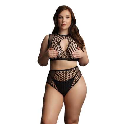 Le Désir by Shots Duo Net Key-Hole Bh Set - Plus Size