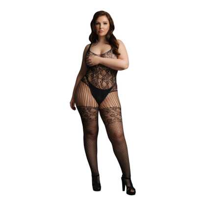 Le Désir by Shots Kant en Visnet Bodystocking - Plus Size