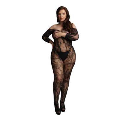 Le Désir by Shots Kanten Mouwen Bodystocking - Plus Size