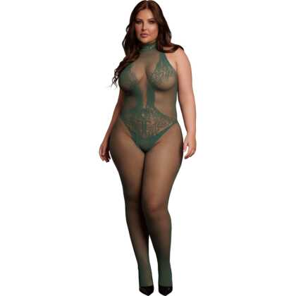 Le Désir by Shots Visnet en Kant Bodystocking - Koningin Maat