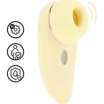Loveline by Shots Aurie - AirTap Vibrator met Twee Hoofdaccessoires - Geel
