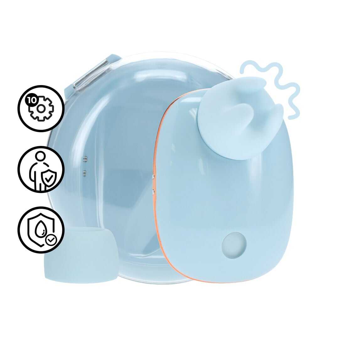 Loveline by Shots Dreamsicle - Compact AirTap Vibrator met Twee Hoofdaccessoires - Blauw