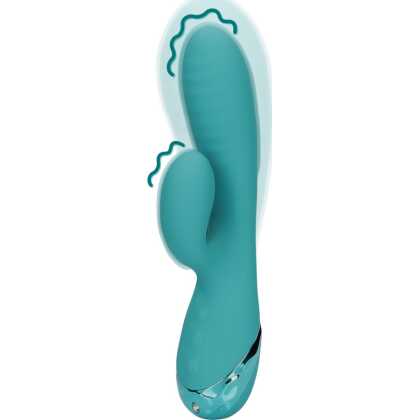 Loveline by Shots Opblaasbare Konijnen Vibrator - Pauwblauw