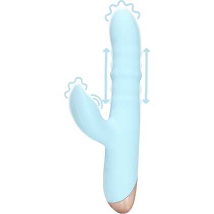 Loveline by Shots Pulse Wave en Op-en-Neer Beweegbare Ring Vibrator - Arctic Blue