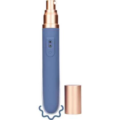 Loveline by Shots Reisvibrator met Lube Compartment en Pomp - Blue Horizon