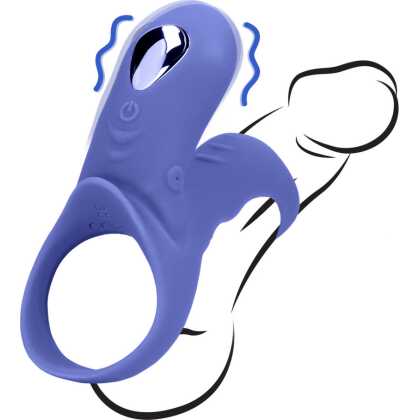 Loveline by Shots Vibrerende Cockring met Clit Stimulatie - Tamiya Blauw