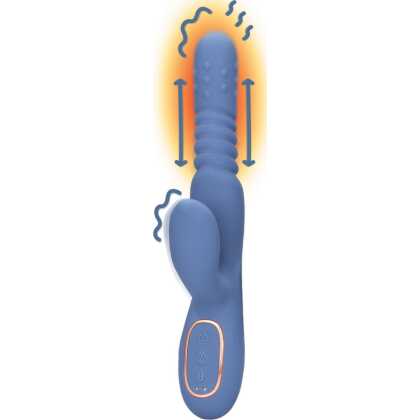 Loveline by Shots Warmende Draaibare Kralen en Duwende Konijnen Vibrator - Blauw Nova