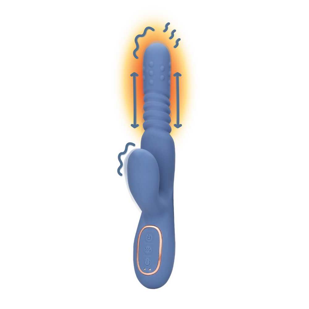 Loveline by Shots Warmende Draaibare Kralen en Duwende Konijnen Vibrator - Blauw Nova
