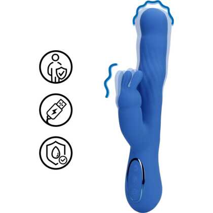 Loveline by Shots Wiggle Rabbit Vibrator - Jetset Blauw