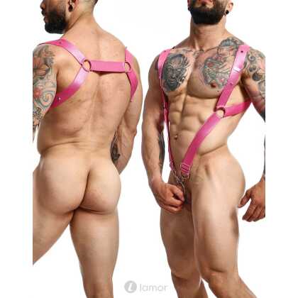* MOB Eroticwear Roze Heren Harnas