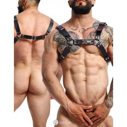 * MOB Eroticwear Zwarte Heren Harnas