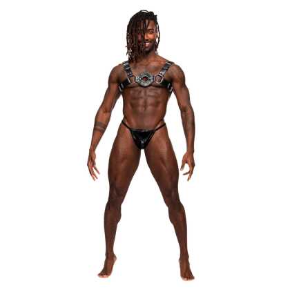 Male Power Libra - Imitatie Leren Harnas - One Size - Zwart