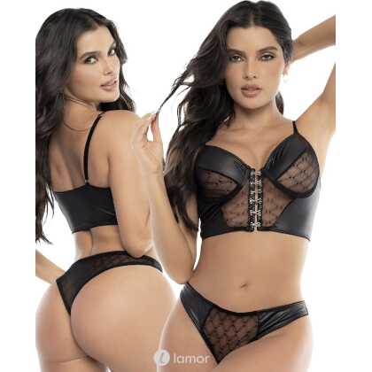 Mapalé 2-delige wetlook Bustier set