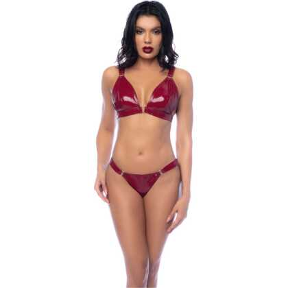 Mapalé Twee-delige Bh-set - XL - Glanzend Wijnrood