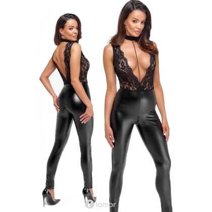 * NOIR handmade Catsuit van Wetlook met kant
