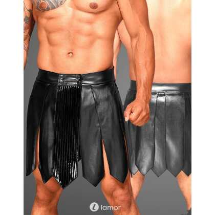 * NOIR handmade Eco leren heren gladiator rok met PVC