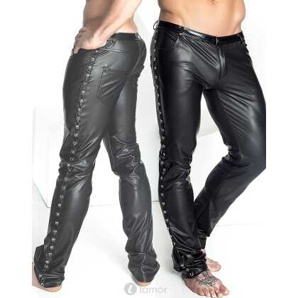 * NOIR handmade Heren broek met metalen ringen