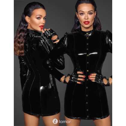 * NOIR handmade Lak jurk met druksluiting -F246