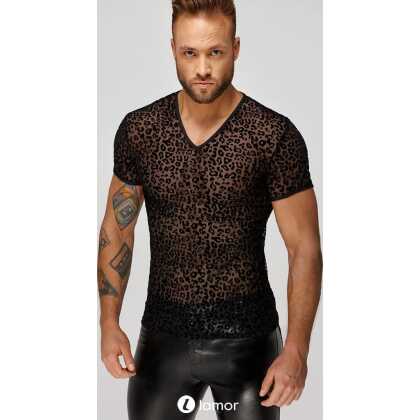 * NOIR handmade Leopard Flock Heren T-Shirt