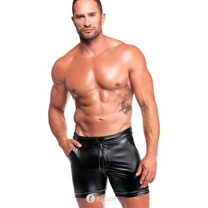 * NOIR handmade Powerwetlook Short met elastische taille