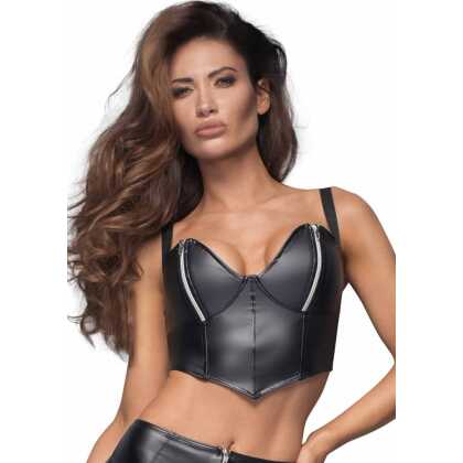 * NOIR handmade Stoere wetlook top F165 (3XL)