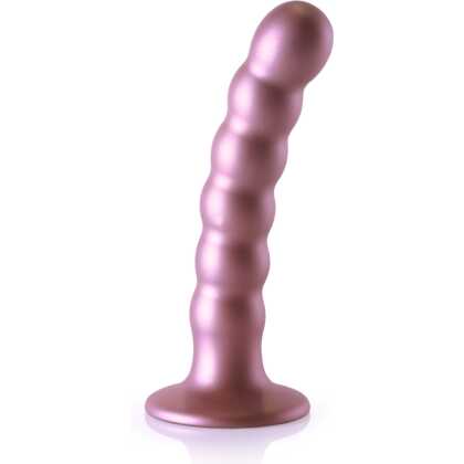 Ouch! by Shots Beaded Silicone G-Spot Dildo - 5'' / 13 cm - Roségoud