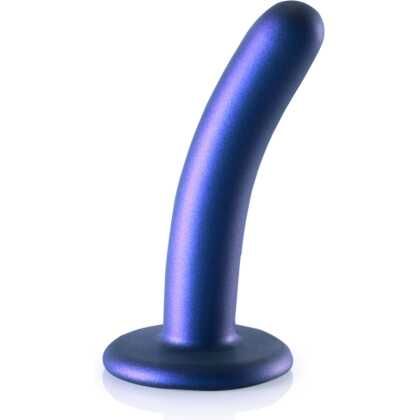 Ouch! by Shots Zachte Siliconen G-Spot Dildo - 5'' / 12 cm - Metallic Blauw