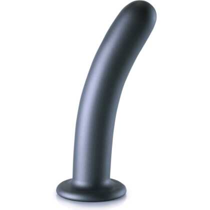 Ouch! by Shots Zachte Siliconen G-Spot Dildo - 7'' / 17 cm - Gunmetal